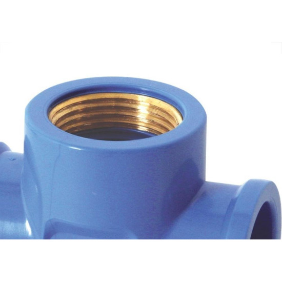 Tee Azul Krona Liso Rosca Reducao 25Mm X 1/2'' 506 - Kit C/20 Tee Azul Krona Liso Rosca Reducao 25Mm X 1/2'' 506 - Kit C/20