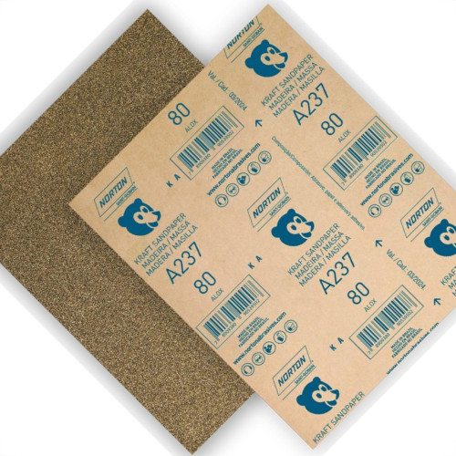 Lixa Madeira Norton 80 A237 - Kit C/50 Lixa Madeira Norton 80 A237 - Kit C/50