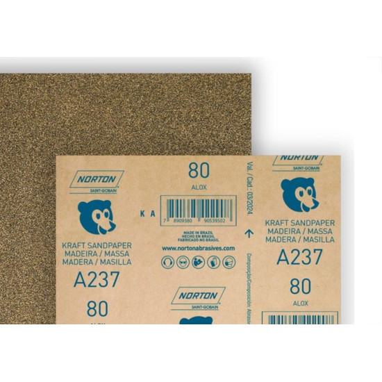 Lixa Madeira Norton 80 A237 - Kit C/50 Lixa Madeira Norton 80 A237 - Kit C/50