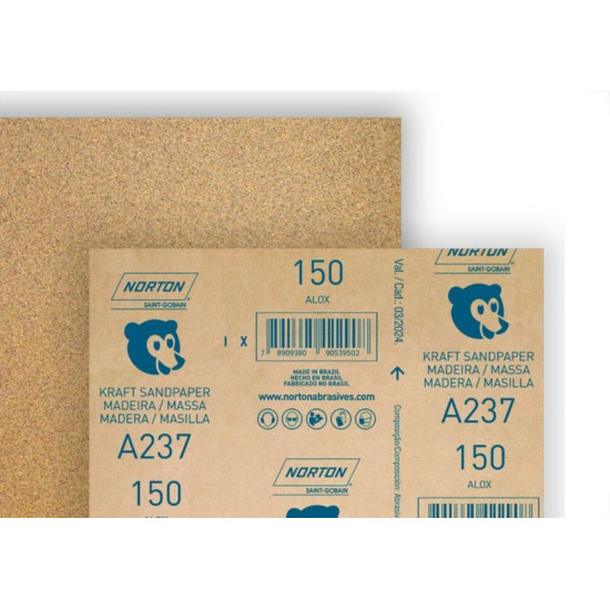 Lixa Madeira Norton 150 A237 - Kit C/50