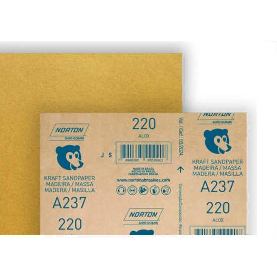 Lixa Madeira Norton 220 A237 - Kit C/50