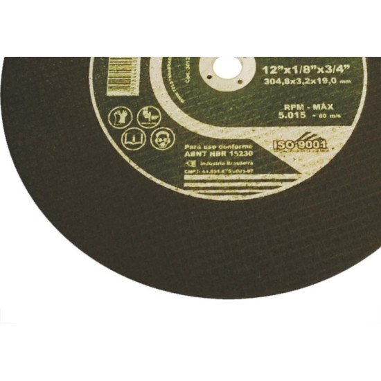 Disco De Corte Para Ferro Telstar 12 X 1/8 X 3/4 2 Telas 301219 - Kit C/5 