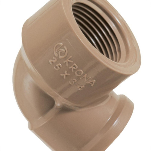 Cotovelo Marrom Krona Liso Rosca 20Mm X 1/2 483 - Kit C/30 Cotovelo Marrom Krona Liso Rosca 20Mm X 1/2 483 - Kit C/30