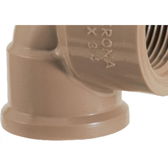 Cotovelo Marrom Krona Liso Rosca Reducao 25X1/2 485 - Kit C/30 