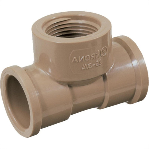 Tee Marrom Krona Liso Liso Rosca Reducao 25Mm X 1/2 495 - Kit C/20 Tee Marrom Krona Liso Liso Rosca Reducao 25Mm X 1/2 495 - Kit C/20