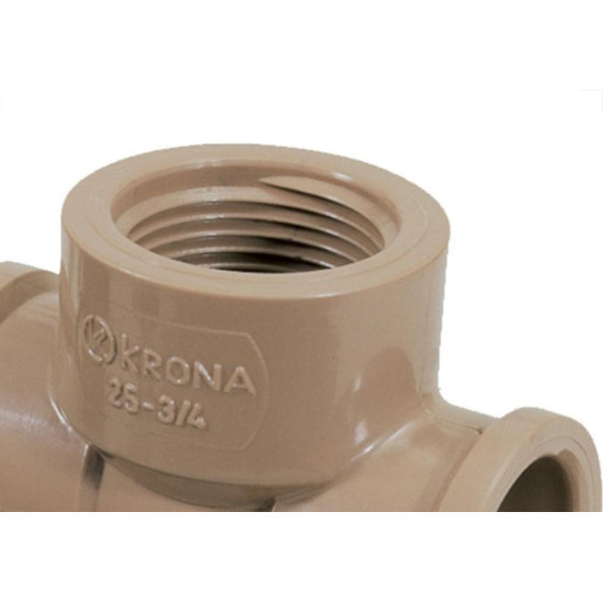 Tee Marrom Krona Liso Liso Rosca Reducao 25Mm X 1/2 495 - Kit C/20 Tee Marrom Krona Liso Liso Rosca Reducao 25Mm X 1/2 495 - Kit C/20