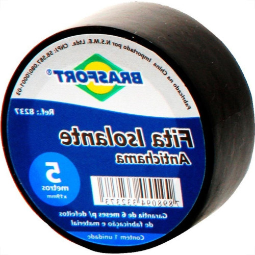 Fita Isolante Brasfort 5M X 19Mm Preta 8237 - Kit C/10 Fita Isolante Brasfort 5M X 19Mm Preta 8237 - Kit C/10