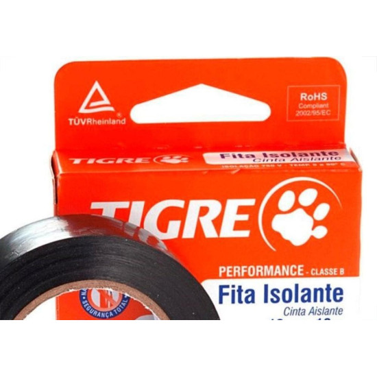 Kit C/5 - Fita Isolante Tigre 10M X 19Mm 