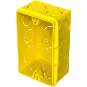 Caixinha Luz Plastica 4X2 Tigre Flex Amarela - Kit C/24