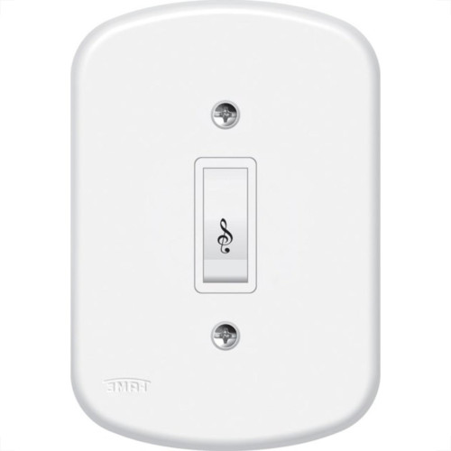 Conjunto Fame 4X2 Branco Com Placa 1Campainha 