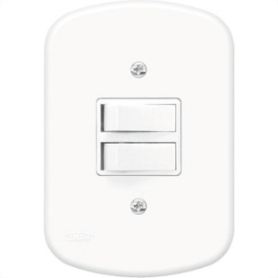 Conjunto Fame 4X2 Branco Com Placa 2Paralelos 