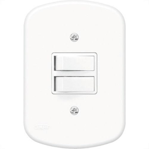 Conjunto Fame 4X2 Branco Com Placa 2Paralelos 