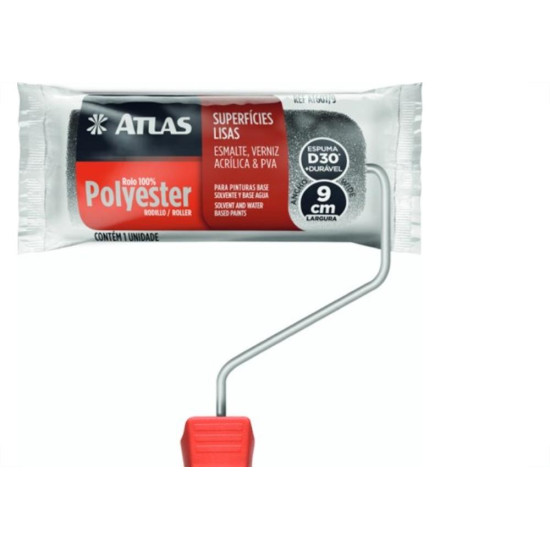 Rolo Poliester Atlas Cinza 406 09Cm Com Cabo 406/9 Rolo Poliester Atlas Cinza 406 09Cm Com Cabo 406/9