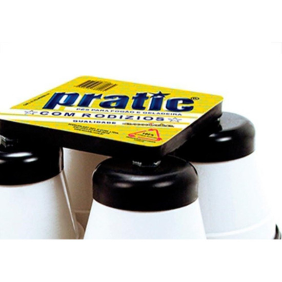 Pe Geladeira/Fogao Plastico Redondo Pratic Branco Pe Geladeira/Fogao Plastico Redondo Pratic Branco