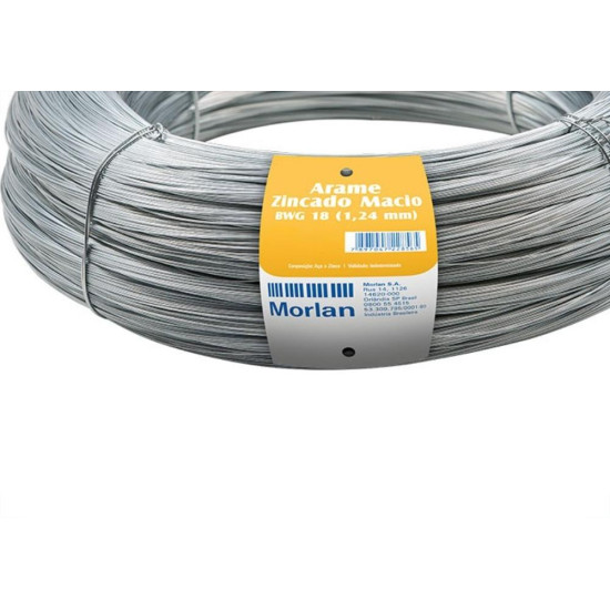 Arame Galvanizado Morlan Numero 18 1,24Mm 1Kg 1025