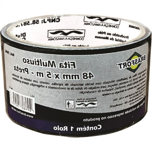 Fita Silver Tape Brasfort Multiuso 48 X 5M Preta 7646 Fita Silver Tape Brasfort Multiuso 48 X 5M Preta 7646