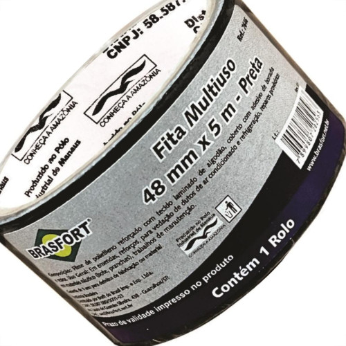 Fita Silver Tape Brasfort Multiuso 48 X 5M Preta 7646 Fita Silver Tape Brasfort Multiuso 48 X 5M Preta 7646