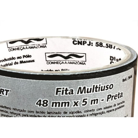 Fita Silver Tape Brasfort Multiuso 48 X 5M Preta 7646 Fita Silver Tape Brasfort Multiuso 48 X 5M Preta 7646