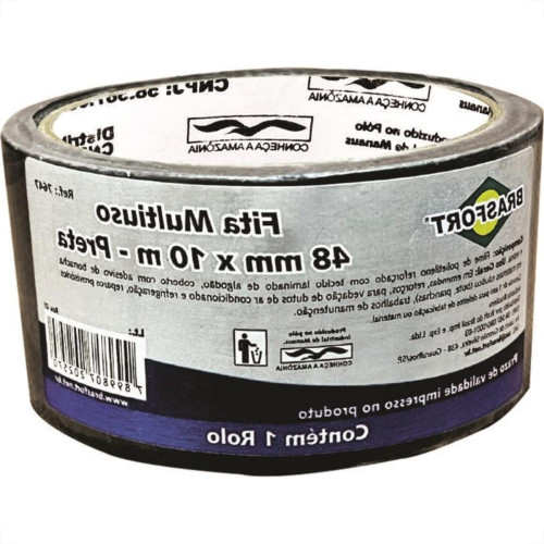 Fita Silver Tape Brasfort Multiuso 48 X 10M Preta 7647 Fita Silver Tape Brasfort Multiuso 48 X 10M Preta 7647