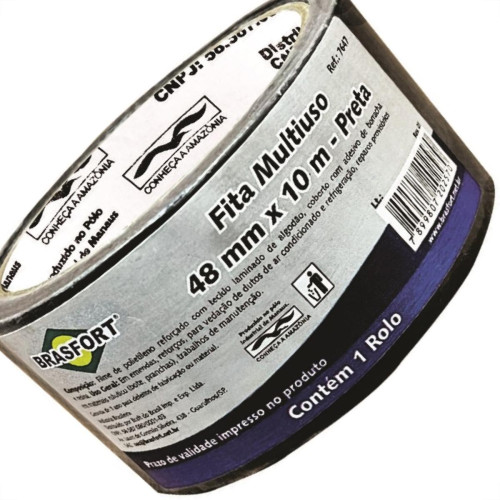 Fita Silver Tape Brasfort Multiuso 48 X 10M Preta 7647 Fita Silver Tape Brasfort Multiuso 48 X 10M Preta 7647