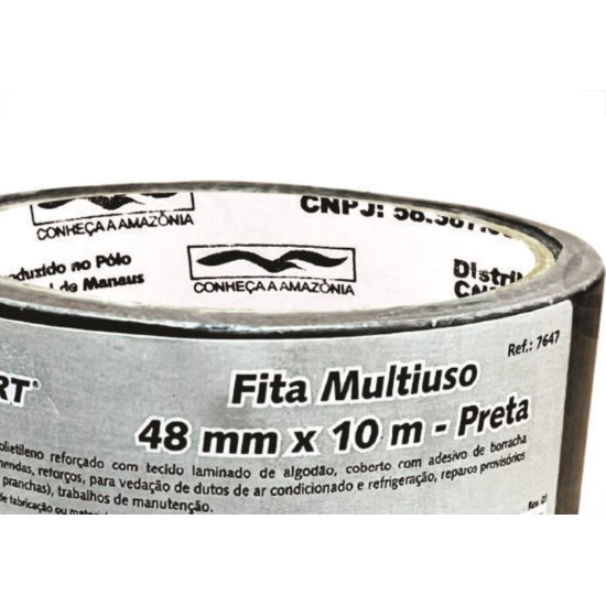 Fita Silver Tape Brasfort Multiuso 48 X 10M Preta 7647 Fita Silver Tape Brasfort Multiuso 48 X 10M Preta 7647