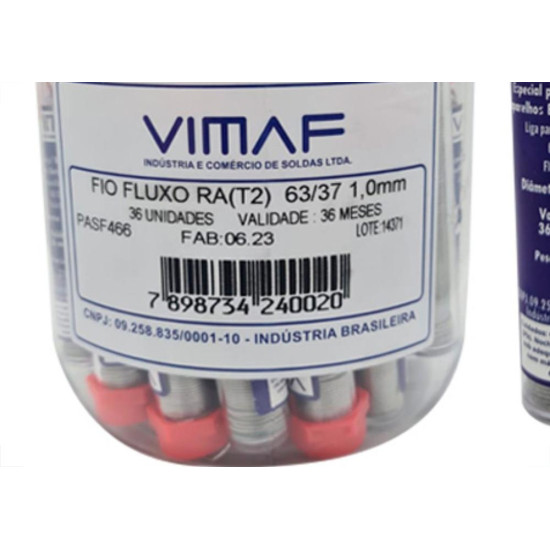 Vimaf Solda Tubo 1,0Mm 63/37 Vimaf Solda Tubo 1,0Mm 63/37