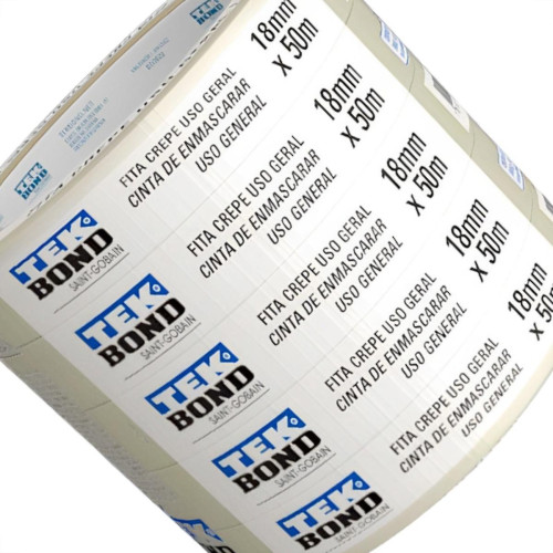 Tek Fita Crepe Bond 18Mm X 50Mt - Kit C/5 Rl