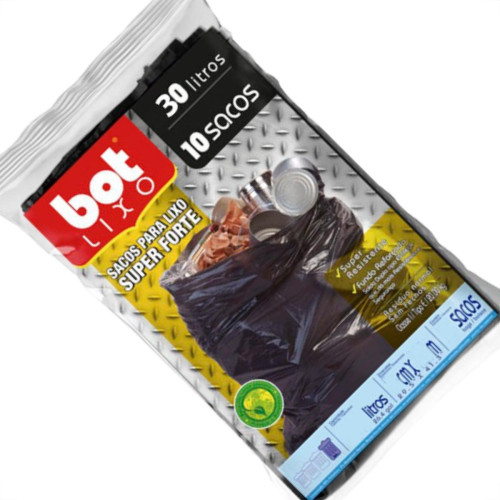 Lafra Saco P/Lixo Sup.Forte Pr. 30L C/10