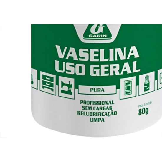 Garin Vaselina. Industrial Pasta Bca Pura 80G - Kit C/12 Un