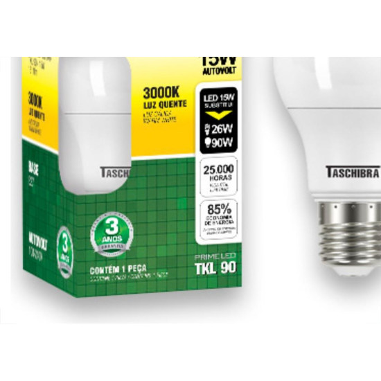 Taschibra Lamp Led Bulbo 15W 3,0K
