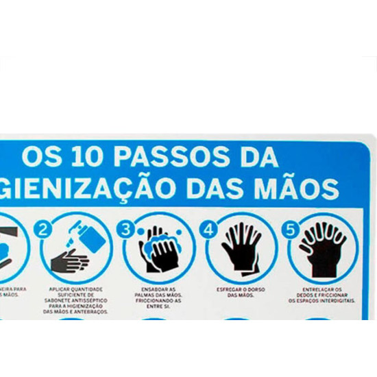 Look Placa Sinalizacao 20X30 10Passos P/Higi Look Placa Sinalizacao 20X30 10Passos P/Higi