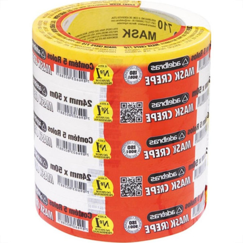 Adelbras Fita Crepe 710 24Mm X 50Mt - Kit C/5 Rl