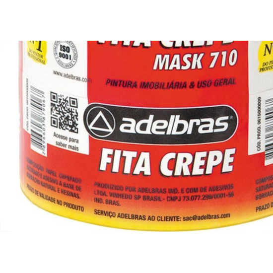 Adelbras Fita Crepe 710 48Mm X 50Mt - Kit C/2 Rl Adelbras Fita Crepe 710 48Mm X 50Mt - Kit C/2 Rl