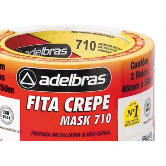Adelbras Fita Crepe 710 48Mm X 50Mt - Kit C/2 Rl Adelbras Fita Crepe 710 48Mm X 50Mt - Kit C/2 Rl