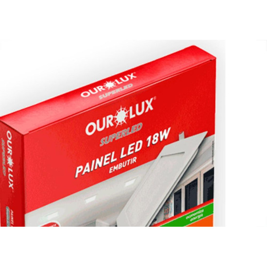 Ourolux Lum.Led Emb Qdr Ouro 18W 2,7K-3207A Ourolux Lum.Led Emb Qdr Ouro 18W 2,7K-3207A