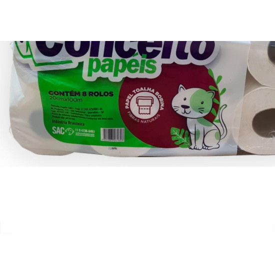 Conceito Papeis Papel Toal.Bobina 100% Cl.100Mtx8 Conceito Papeis Papel Toal.Bobina 100% Cl.100Mtx8