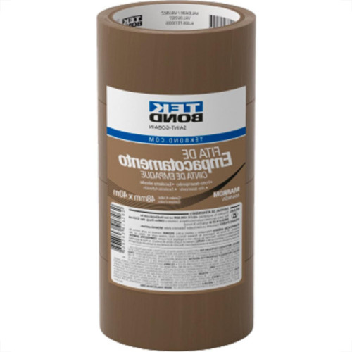 Tek Fita Adesiva P/Embalagem Marrom 48X40Mt - Kit C/4 Un