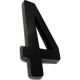 Deplasti Numero 3D Preto 4 13Cm Deplasti Numero 3D Preto 4 13Cm