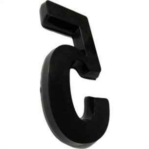 Deplasti Numero  3D Preto 5 13Cm
