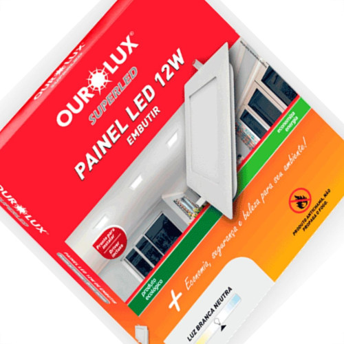 Ourolux Lum.Led Emb Qdr Ouro 12W 2,7K-3209A Ourolux Lum.Led Emb Qdr Ouro 12W 2,7K-3209A