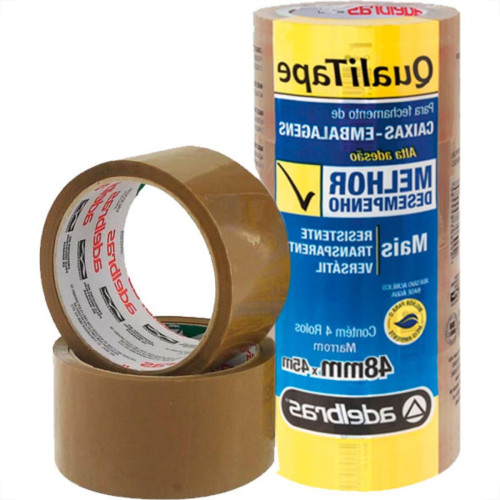 Adelbras Fita Adesiva P/Embalagem Marrom 48X 45 - Kit C/4 Rl Adelbras Fita Adesiva P/Embalagem Marrom 48X 45 - Kit C/4 Rl