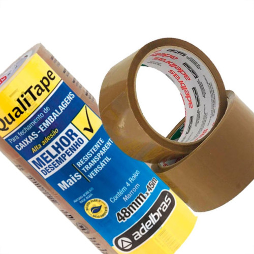 Adelbras Fita Adesiva P/Embalagem Marrom 48X 45 - Kit C/4 Rl Adelbras Fita Adesiva P/Embalagem Marrom 48X 45 - Kit C/4 Rl