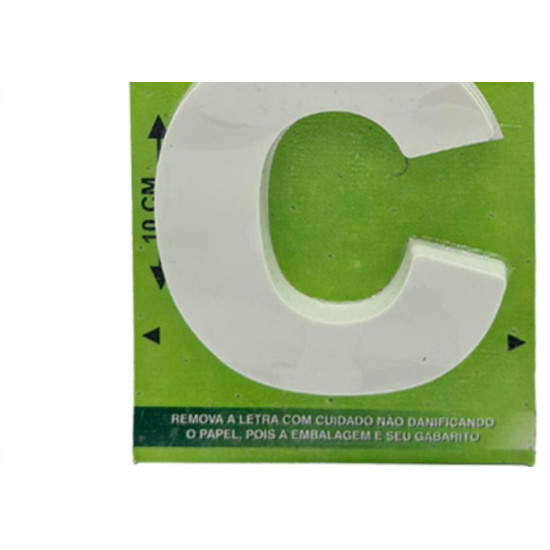 Lubian Letra 3D Branca Abs C 10Cm