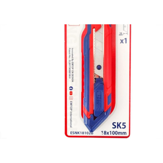 Emtop Estilete Emborrachado Sk5 - 18Mm Emtop Estilete Emborrachado Sk5 - 18Mm