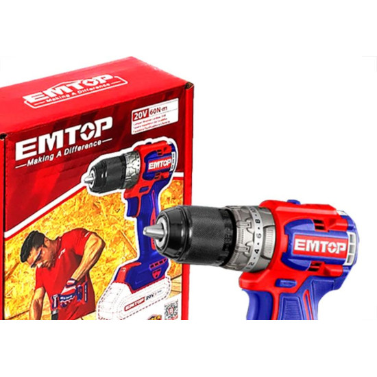 Emtop Furadeira/Parafusadeira 20V 66N S/Bt S/Cv Emtop Furadeira/Parafusadeira 20V 66N S/Bt S/Cv
