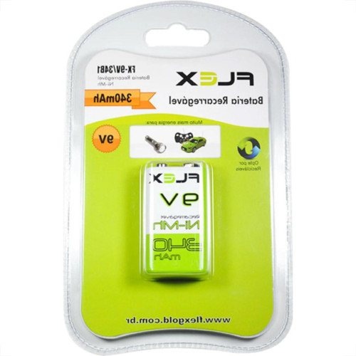 Flex Pilha Bateria 9V Recarr.340Mah Flex Pilha Bateria 9V Recarr.340Mah