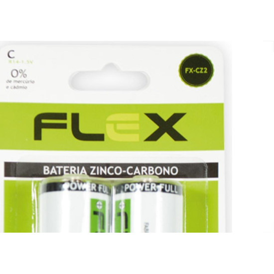 Flex Pilha Tipo C Zinco-Carbono C/2