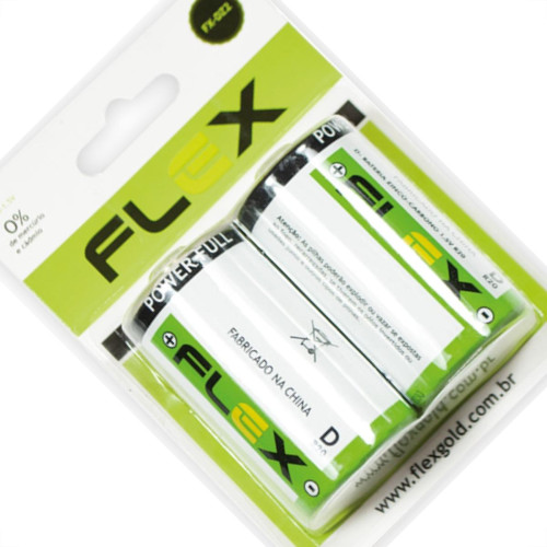 Flex Pilha Tipo D Zinco-Carbono C/2
