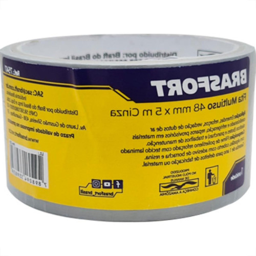 Brasfort Fita Adesiva Silvert Brasf 48X 5Mt Cza Brasfort Fita Adesiva Silvert Brasf 48X 5Mt Cza
