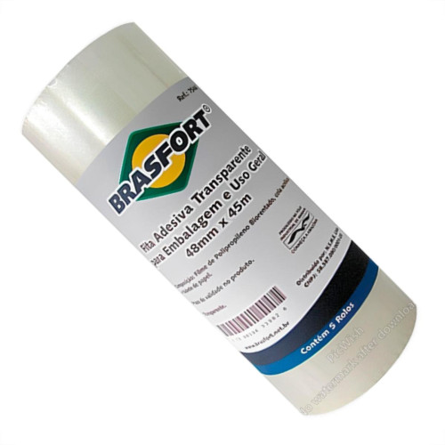 Brasfort Fita Adesiva P/Embalagem Transp. 48X 45 - Kit C/5 Un Brasfort Fita Adesiva P/Embalagem Transp. 48X 45 - Kit C/5 Un